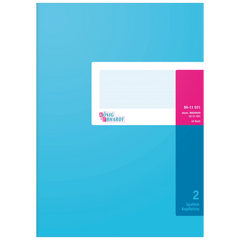Spaltenbuch mit Kopfleiste | A4, 80 Seiten, 2 Spalten, Karton, magenta/hellblau