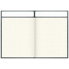 Geschäftsbuch mit Kopfleiste | A4, 192 Seiten, mit Seitenzahlen, rautiert, Kunststoff, grau