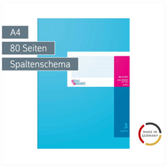 Spaltenbuch | A4, 80 Seiten, 3 Spalten, Karton, magenta/hellblau