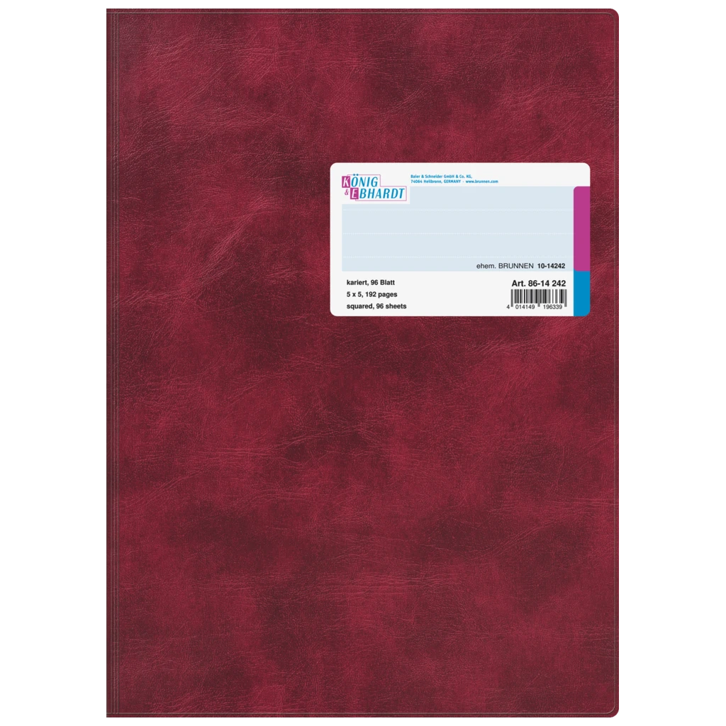 Geschäftsbuch | A4, 192 Seiten, kariert, Kunststoff, rot