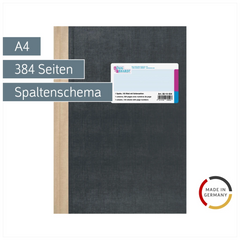 Spaltenbuch | A4, 384 Seiten, mit Seitenzahlen, 1 Spalten, Kunststoff, grau