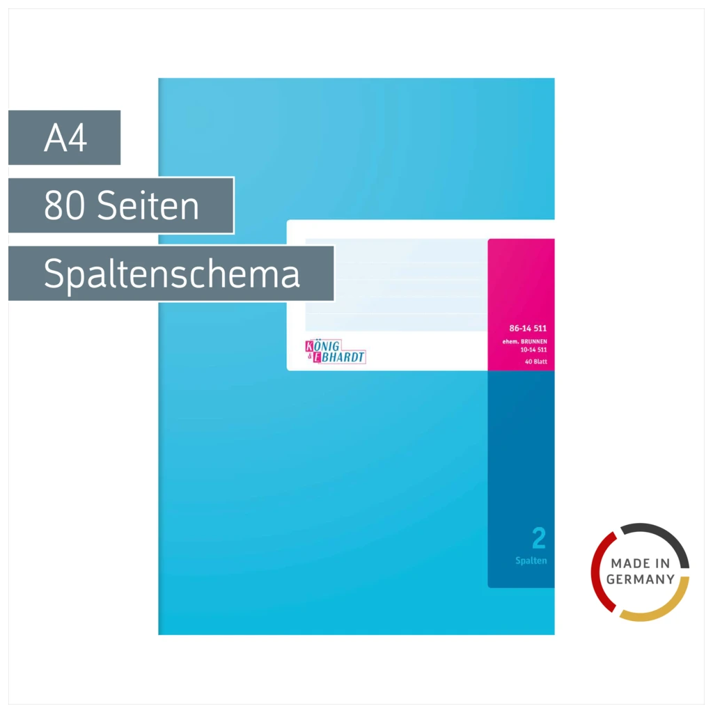 Spaltenbuch | A4, 80 Seiten, 2 Spalten, Karton, magenta/hellblau