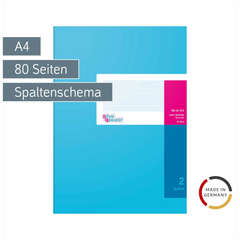 Spaltenbuch | A4, 80 Seiten, 2 Spalten, Karton, magenta/hellblau