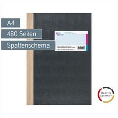 Spaltenbuch | A4, 480 Seiten, mit Seitenzahlen, 2 Spalten, Kunststoff, grau