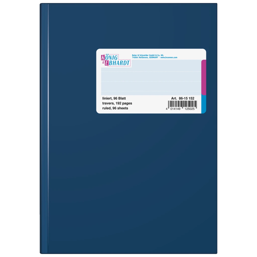 Geschäftsbuch | A5, 192 Seiten, liniert, Kunststoff, blau