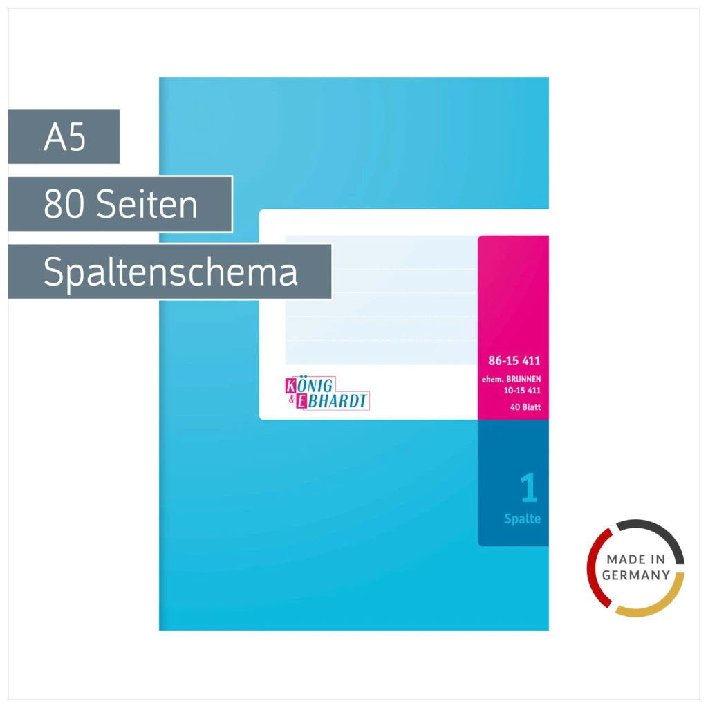 Spaltenbuch | A5, 80 Seiten, 1 Spalten, Karton, magenta/hellblau