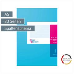 Spaltenbuch | A5, 80 Seiten, 1 Spalten, Karton, magenta/hellblau