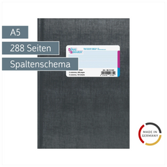 Spaltenbuch | A5, 288 Seiten, 2 Spalten, Kunststoff, grau