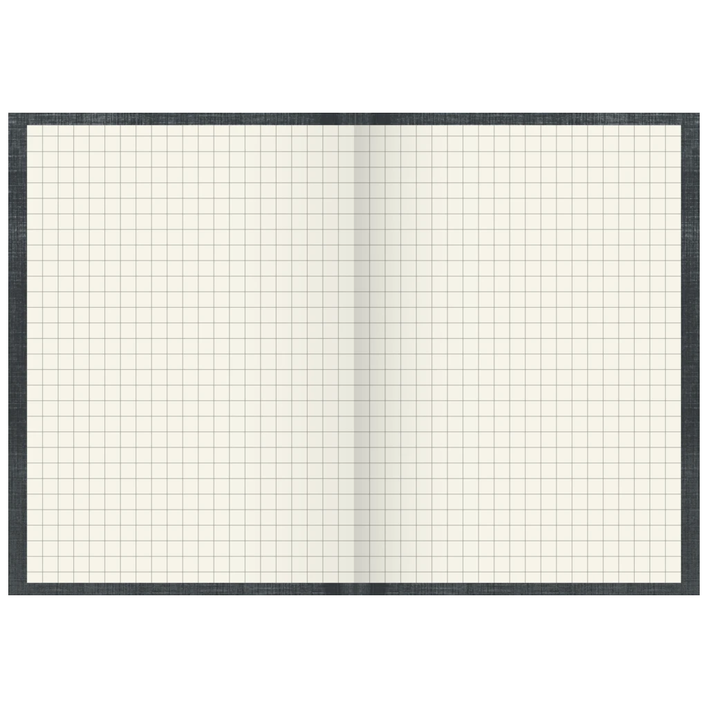 Geschäftsbuch | A6, 192 Seiten, kariert, Kunststoff, grau