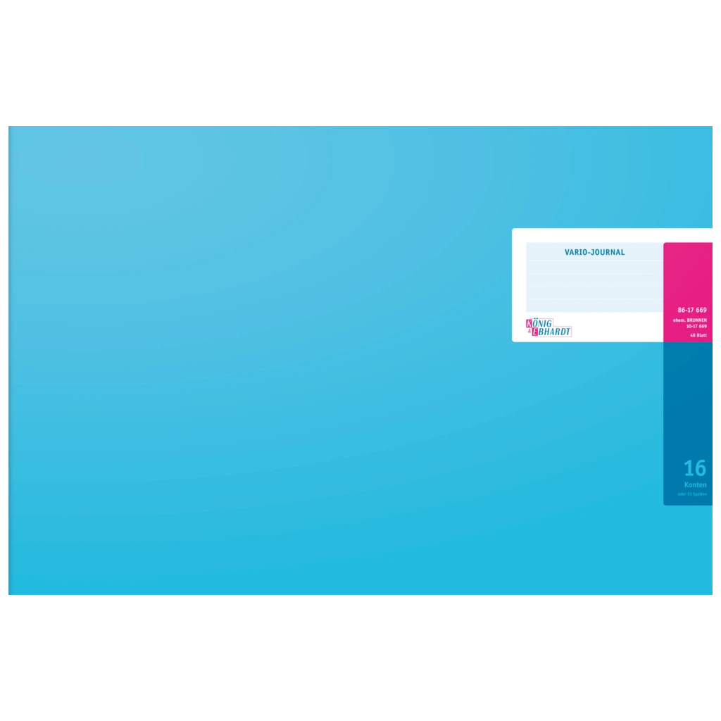 Vario-Journal mit Kopfleiste | A4 quer, 96 Seiten, Konten-Journal, Karton, magenta/hellblau