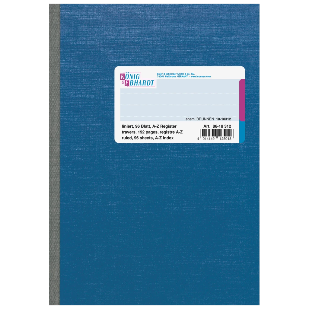 Kladde | A5, 192 Seiten, liniert, Karton, blau