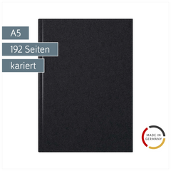 Protokollbuch | A5, kariert, schwarz
